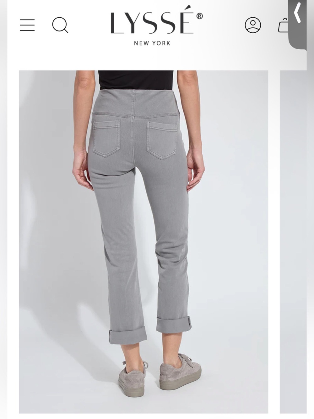 Lysse Mid Gray Knit Stretch Denim Boyfriend Pants XS BRAND NEW